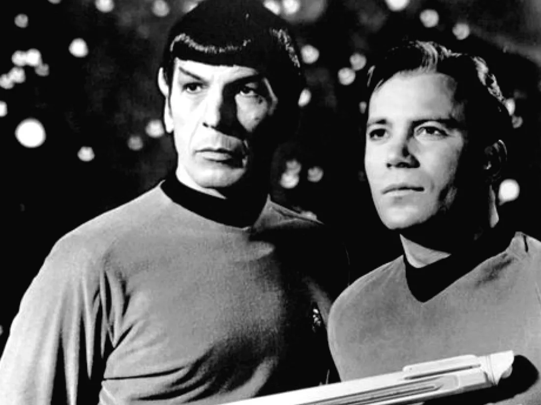 Leonard Nimoy et William Shatner dans Stra Trek en 1968.